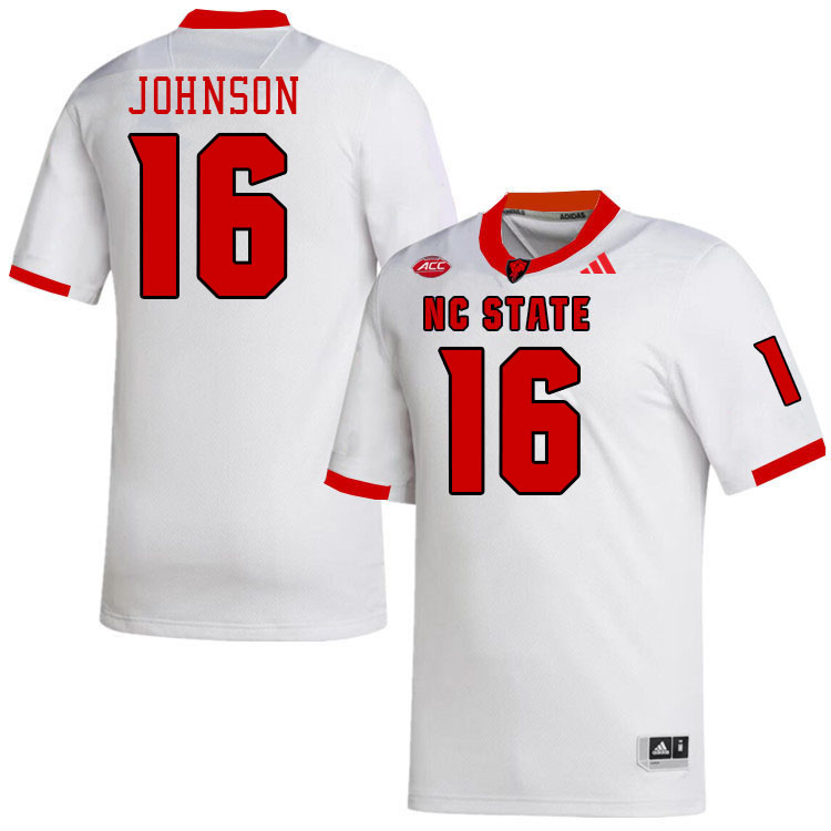 NC State Wolfpack #16 JJ Johnson College Football Jerseys Stitched-White